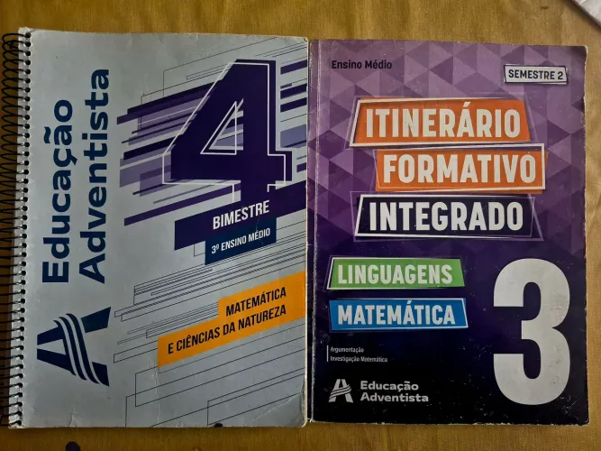 2 apostilas colegio adventista - 4° bimestre 3 ano do ensino medio e itinerario formativo 