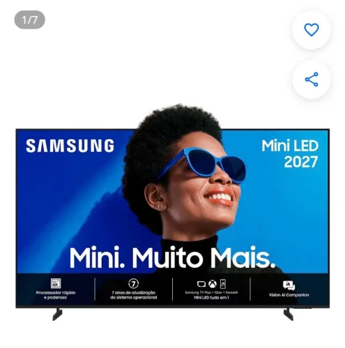 TV 65 mini led na caixa