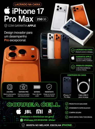 IPhone 17 Pró Max 5G 256gb lacrado na caixa com garantia Apple