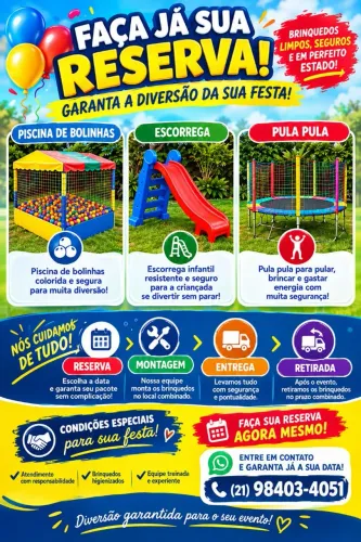 Aluguel pula pula e piscina de bolinhas Niterói