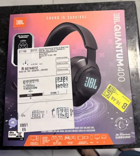 Headset Gamer Quantum 400 Preto LED JBL