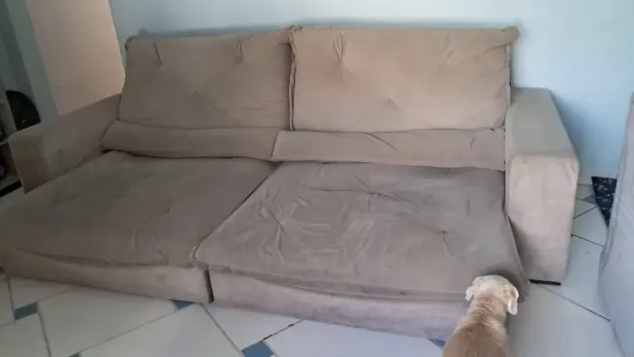 Sofá de 4 lugares Retratil e Reclinavel de 2, 94 de largura, cor cinza