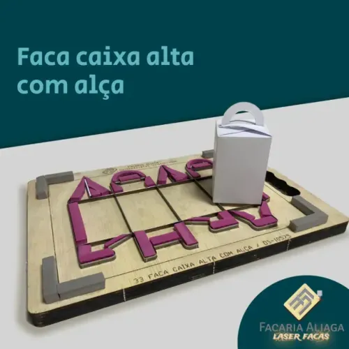 Faca Caixa Alta com alça para personalizados - Maquina de corte e vinco