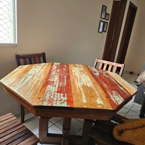 Mesa rústica madeira de lei