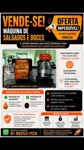 Máquina de salgados e doces da (interlase) kit completo