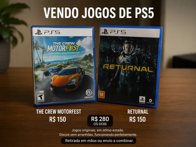 Vendo Jogos PS5 - Returnal e The Crew Motorfest
