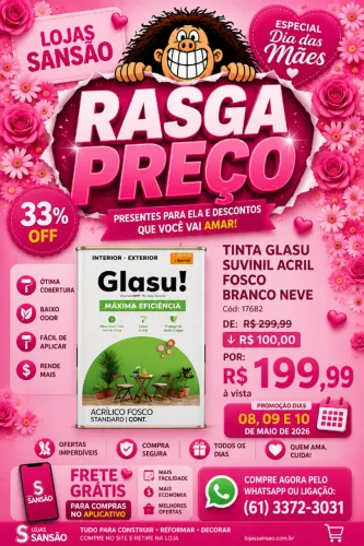 TINTA GLASU SUVINIL ACRILICA FOSCA BRANCO NEVE