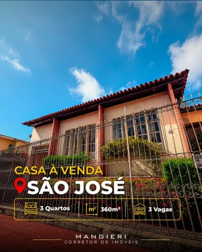 Casa à Venda no Bairro São José | Espaço, Versatilidade e Excelente Localização
