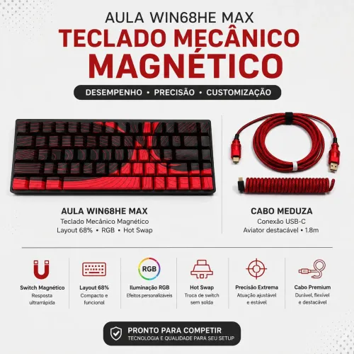TECLADO GAMER MAGNETICO AULA WIN68HE MAX