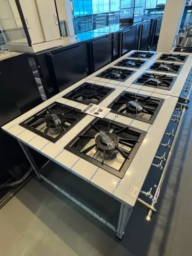 Fogão inox 4 queimadores duplas grelha 40x40 baixa pressão novo