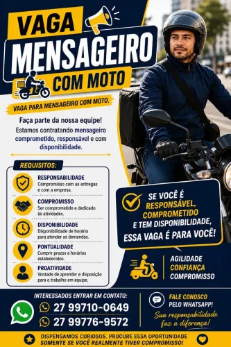 Preciso de motoboy com moto