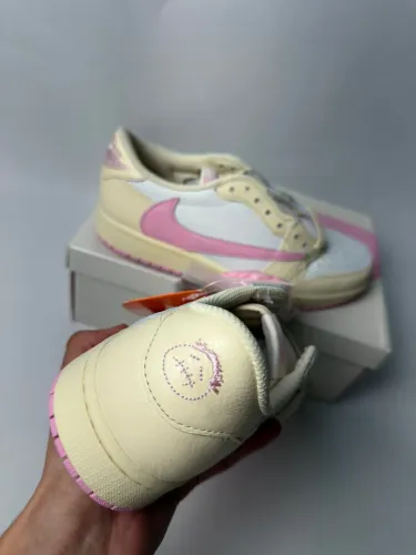 Travis Scott x Air Jordan 1 Low Sail Shy Pink Muslin BR43