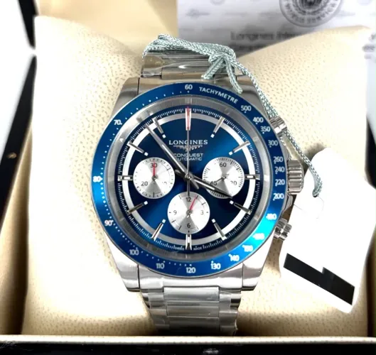 RELOGIO MASCULINO LONGINES CONQUEST CHRONOGRAPH 42MM LINHA PREM AAA+ QUARTZO