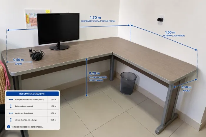 Mesa de escritório em L