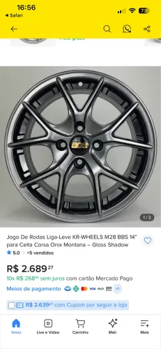 Jogo de Rodas Bbs Ci-r Aro 15 4x100 + Molas esportivas redcoil para hb20s 2020 pra trás