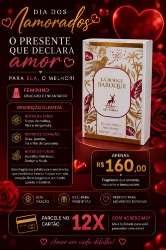 Perfume Árabe Feminino 100ml Rouge Baroque MAISON ALHAMBRA ?