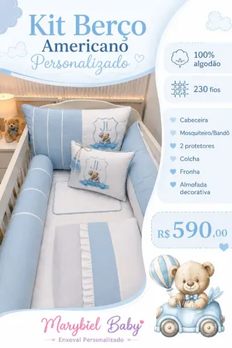 Enxoval Baby Personalizado 100% algodão