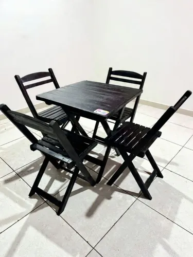 MESA + 4 CADEIRAS RETRÁTIL 