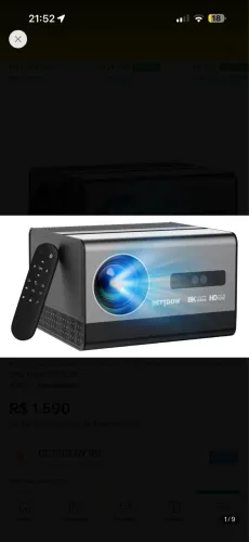 Projetor Bettdow Ac1037 4k Led 17000lm Wifi Bluetooth Prateado 300 Hdmi 127/220v
