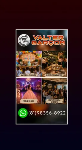 Garçom pra festas/eventos Estou a sua disposição 