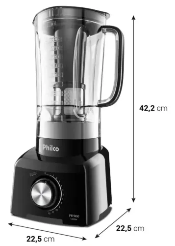 Liquidificador Philco 1200w 3I 12 Velocidades Preto Ph900