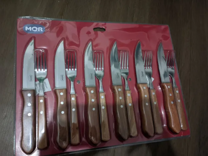 Conjunto de Garfo e Faca p/ Churrasco 