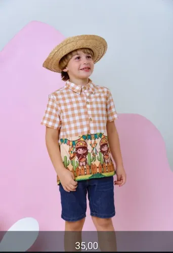 Blusa xadrez infantil