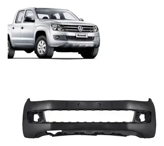 Parachoque Volkswagen Amarok 2013 à 2016 - CD/CS - Furo Farol Auxiliar - Preto Liso - Loma