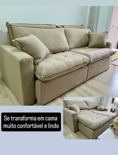Sofá NOVO vira cama muito confortável sem caixaria para otimizar seu espaço 