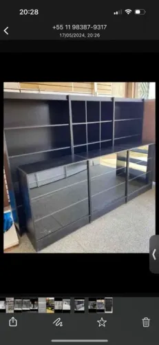 BALCÃO VITRINE E PRATELEIRA E COLMEIA MDF