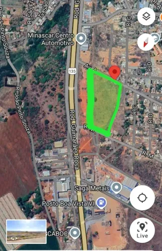 Terreno de 27 mil m² em Bocaiúva-MG. Bem localizado, entre o Posto Boa Vista e a Cemig