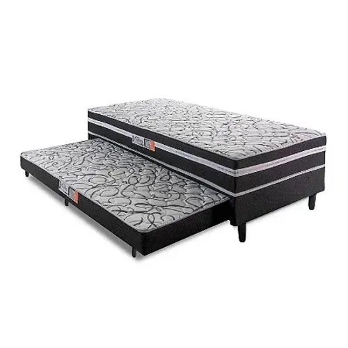 Cama BOX conjugada + cama auxiliar com 2 colchão D28 = Frete grátis !