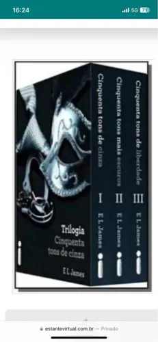 Livros trilogia cinquenta tons de cinza