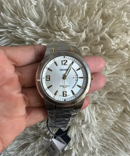 ORIENT PRATA COM DOURADO ORIGINAL, COM GARANTIA PARA O DIA DOS PAIS