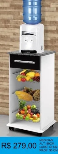 Fruteira com rodinhas - compre hoje e receba amanhã