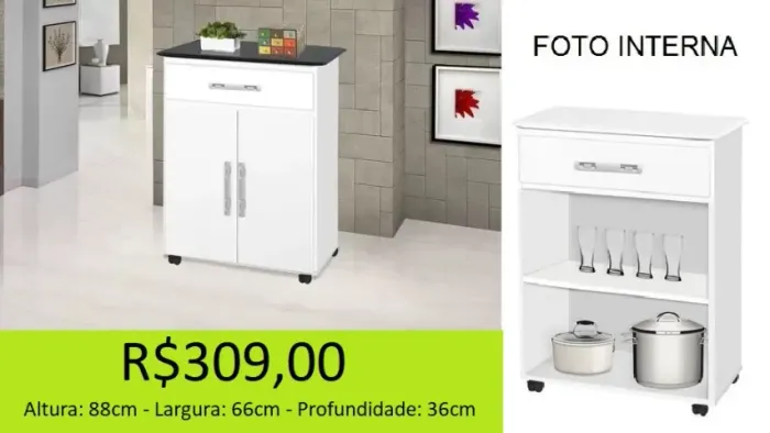 Balcão com reforço estrutural