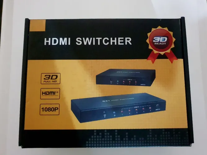 CHAVEADOR HUB DIVISOR HDMI SWITCHER 5x1 PROFISSIONAL + CONTROLE REMOTO 5 ENTRADA 1 SAÍDA 