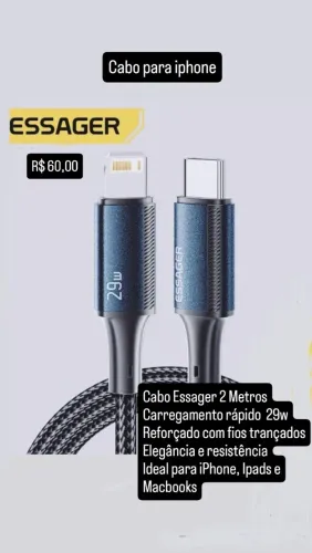 Cabo Essager tipo C/Lightning 29W