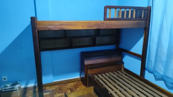 Beliche de Imbuia com Baú com estante - Teresópolis-RJ