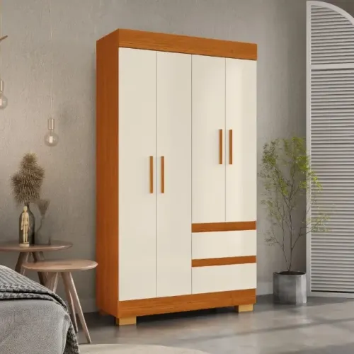 Guarda Roupa Maya 4 Portas com Pés (Novo)