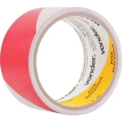 FITA REFLETIVA VONDER ADESIVA 50MMX3M VERM/BRANCO