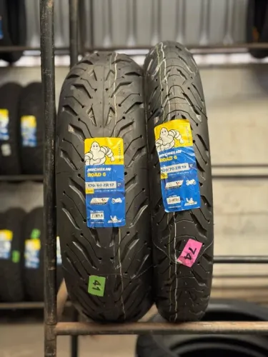 Par Pneu Michelin Road 6 170/60-17 e 120/70-19 Bmw GS1200 GS1250 GS1300/Ducati/Triumph