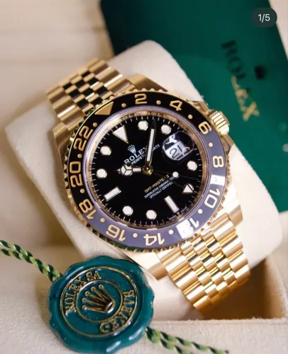 Relógio Rolex automático gmt master dourado 