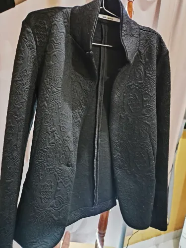 Jaqueta Blazer Preta Texturizada Botswana