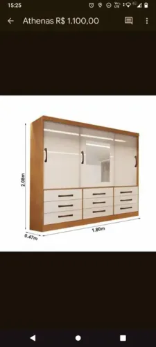 Guarda roupas portas de correr com gavetas (pronta entrega) 