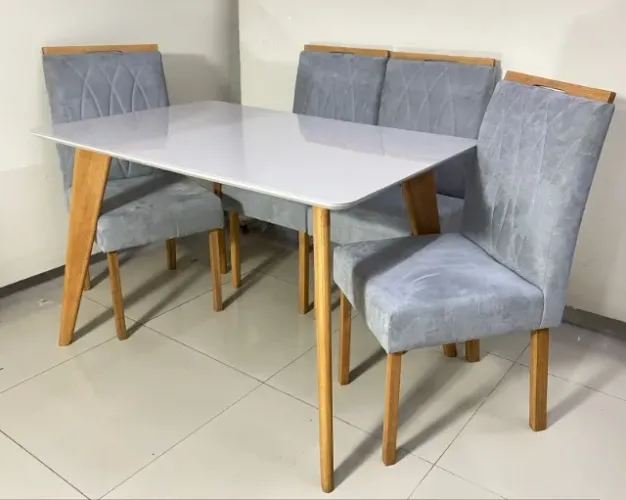 Mesa Slim 120x80 com Vidro Lindíssima
