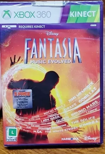 DISNEY FANTASIA MUSIC EVOLVED XBOX 360 MIDIA FISICA LACRADO