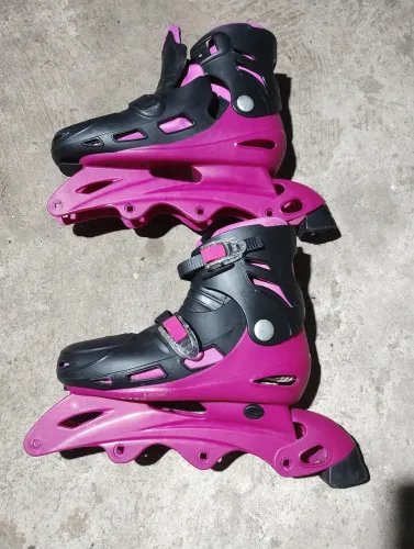 Patins Inline Rosa e Preto 37 ~ 40