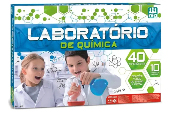 Laboratório de química nig brinquedos 40 experiência 