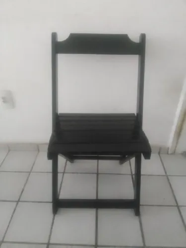 Cadeira Dobrável Preta Bar e Restaurante